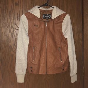 Brown leather jacket